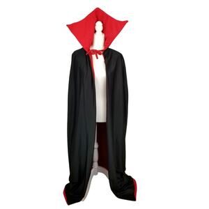 Halloween Vampire Dracula Queen of Hearts Cape Cloak Reversible Black Red